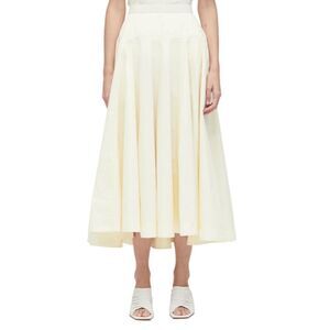 New 3.1 Phillip Lim Butter Yellow A-Line Pleated Women’s Midi Skirt size…